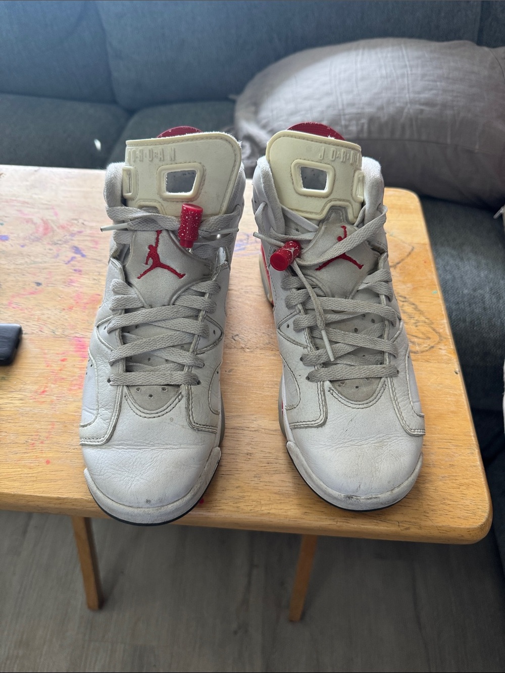 Jordan 6s 'Red Oreos' White and Red Retro High-Top Sneakers